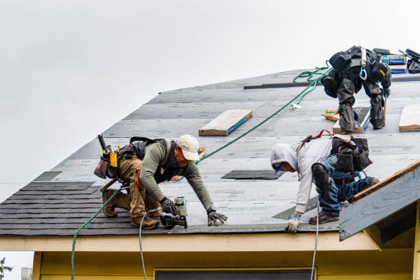 Professional Gutter Installation technician working in Cat Spring, TX